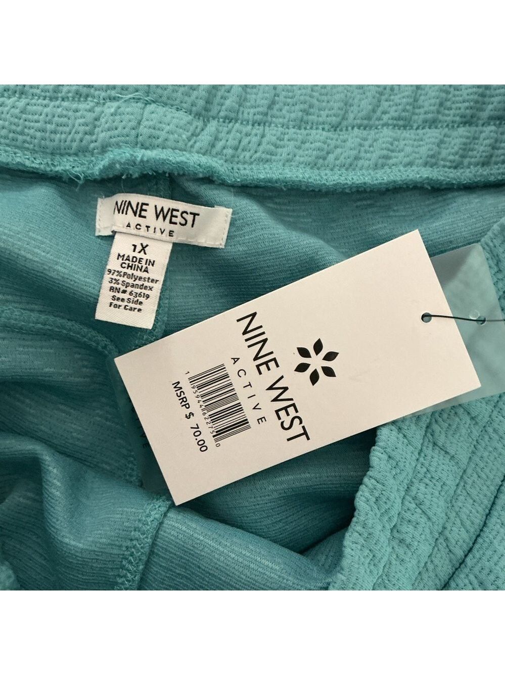 Nine West teal Active textured joggers Woman’s size 1X new with tags - Picture 5 of 14